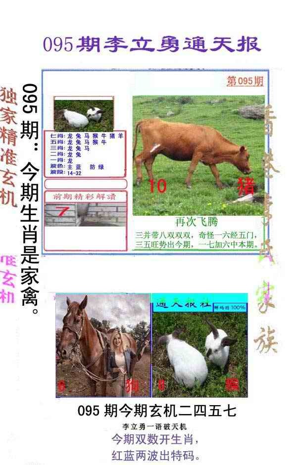 六合彩095期李立勇通天报
