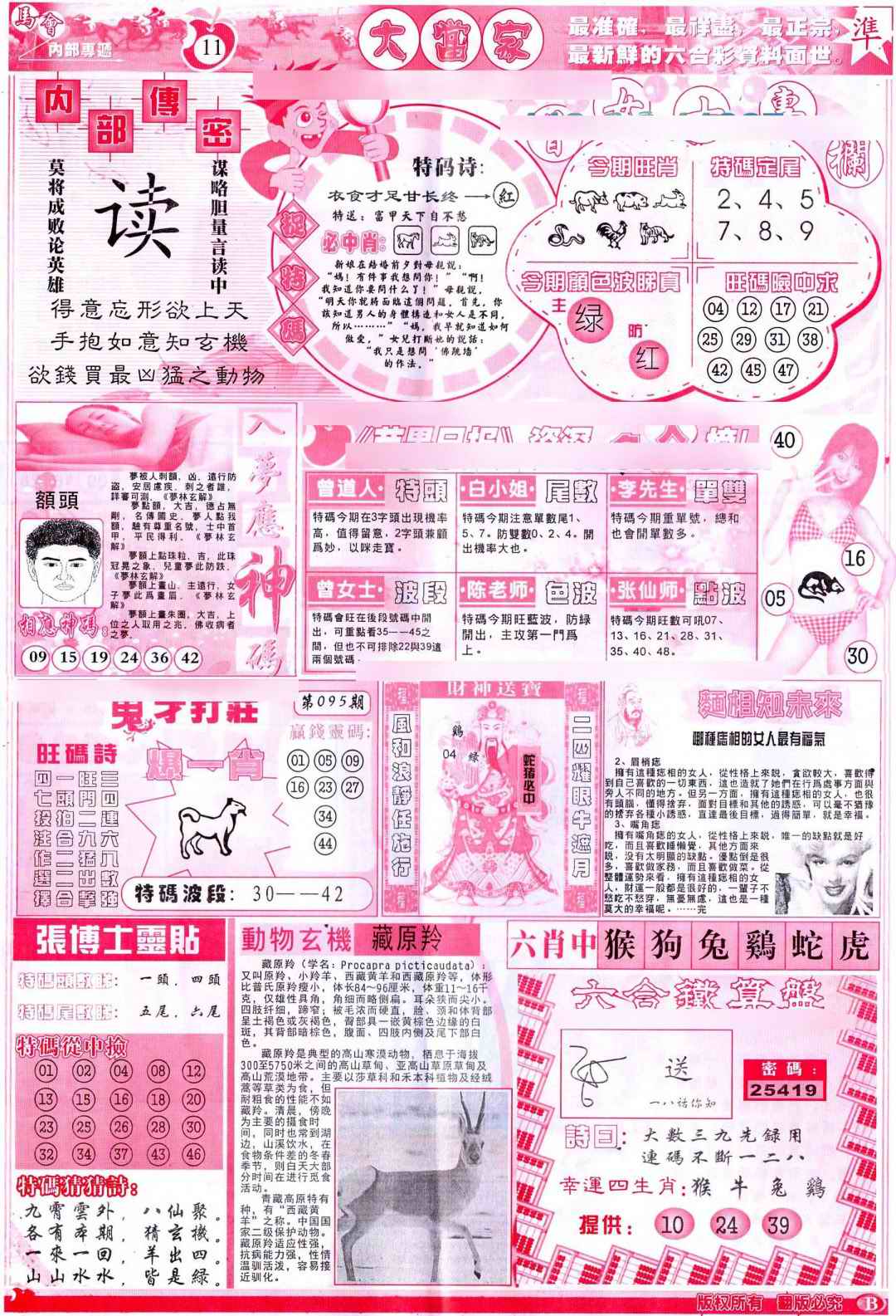 六合彩095期彩卷后庄B(保证香港版)