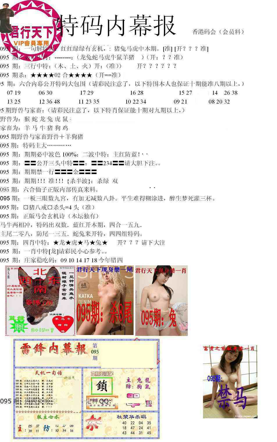 六合彩095期特码内幕报