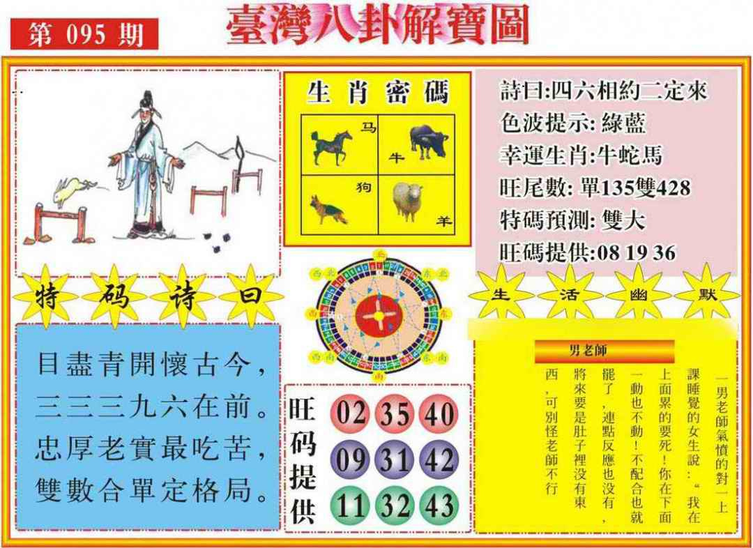 六合彩095期台湾八卦解宝图