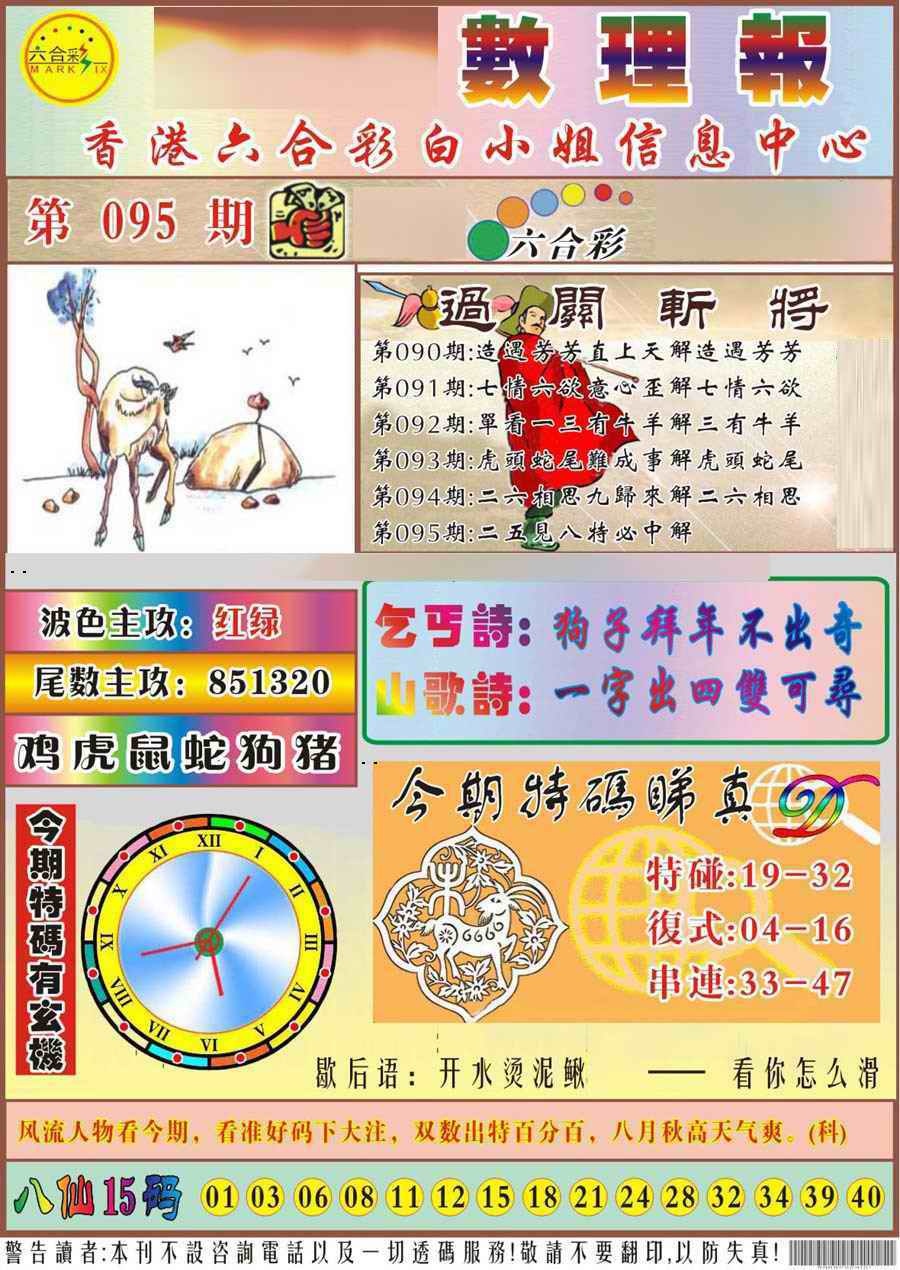 六合彩095期马经数理报