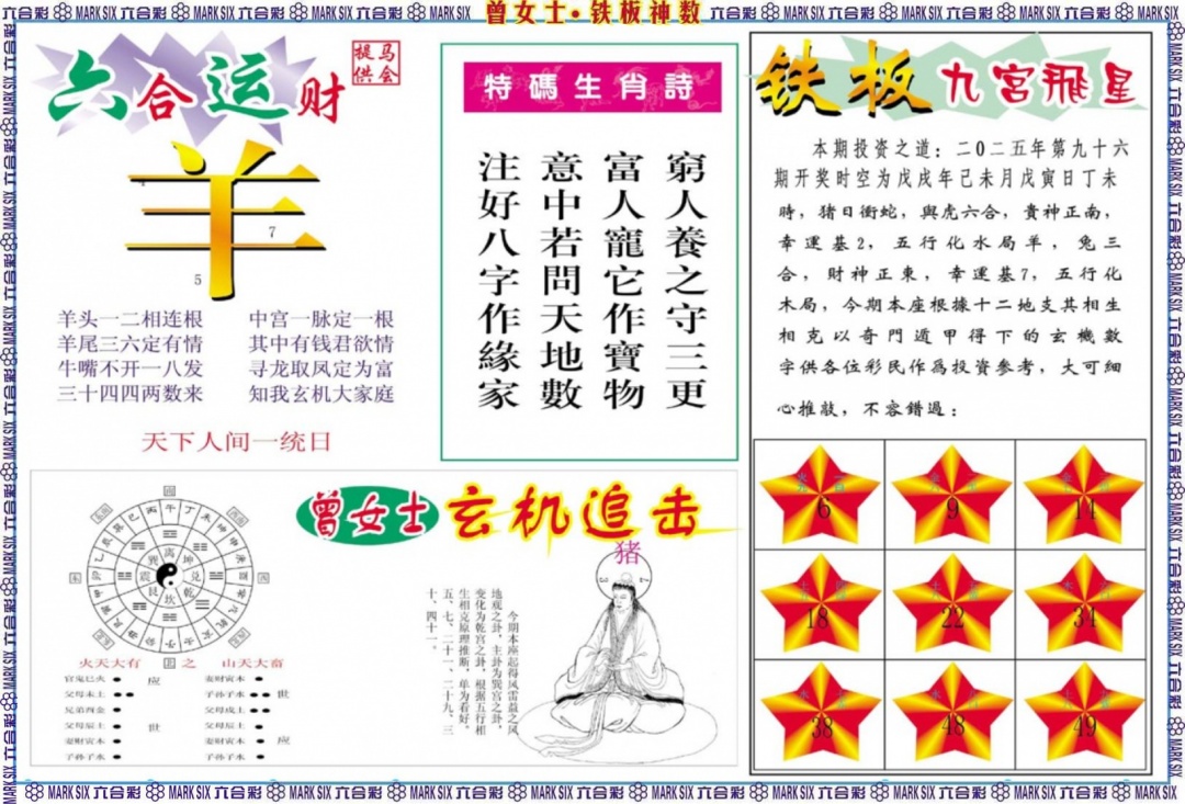 六合彩096期曾女士铁板神数B