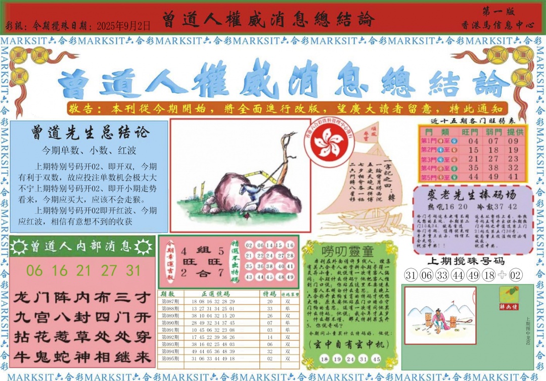 六合彩096期曾道人权威消息A