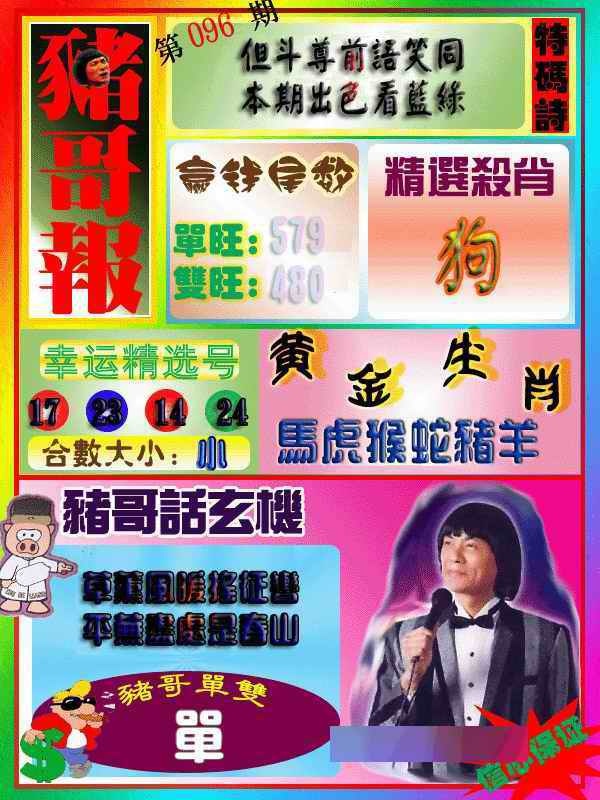 六合彩096期猪哥报