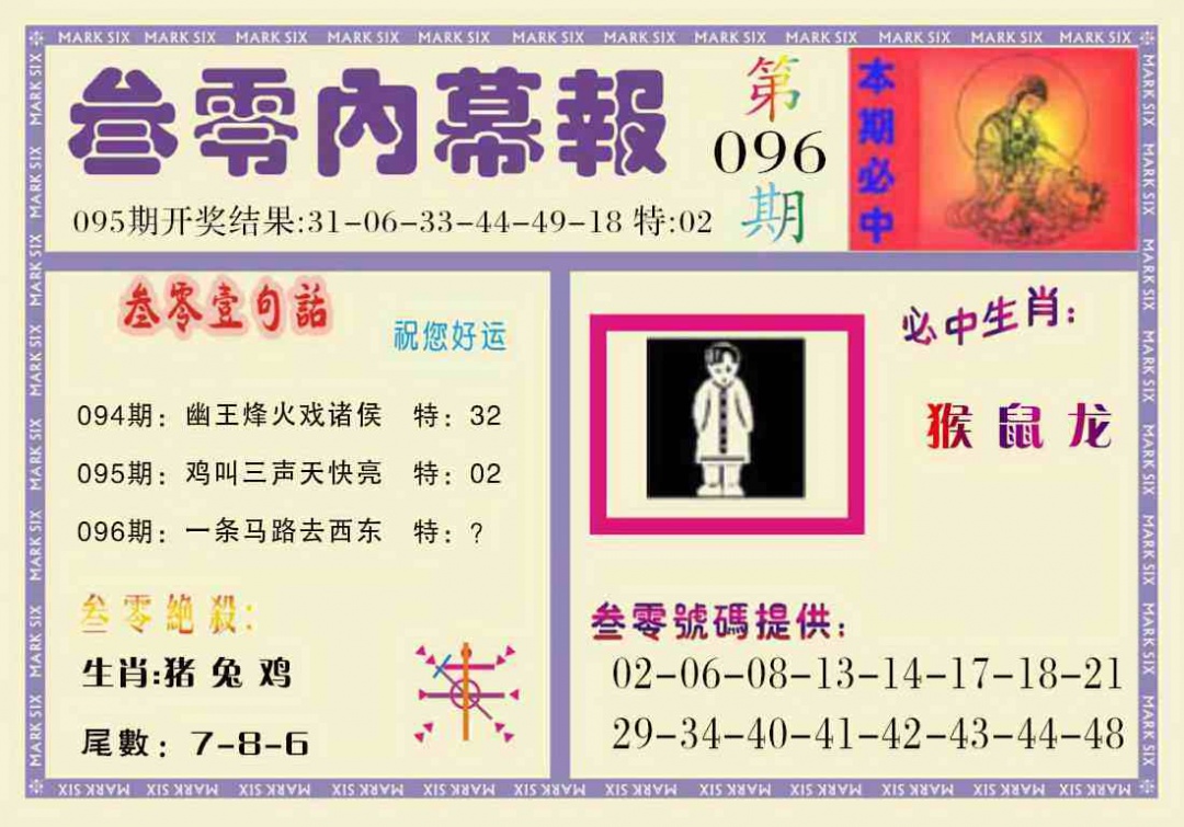 六合彩096期叁零内幕报