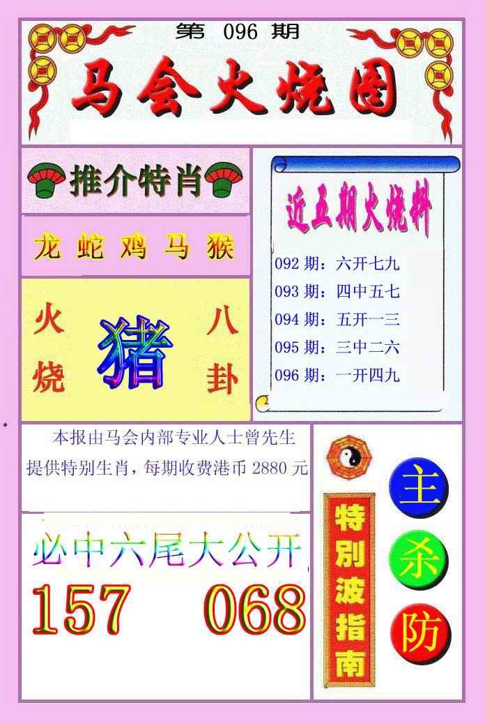六合彩096期火烧图