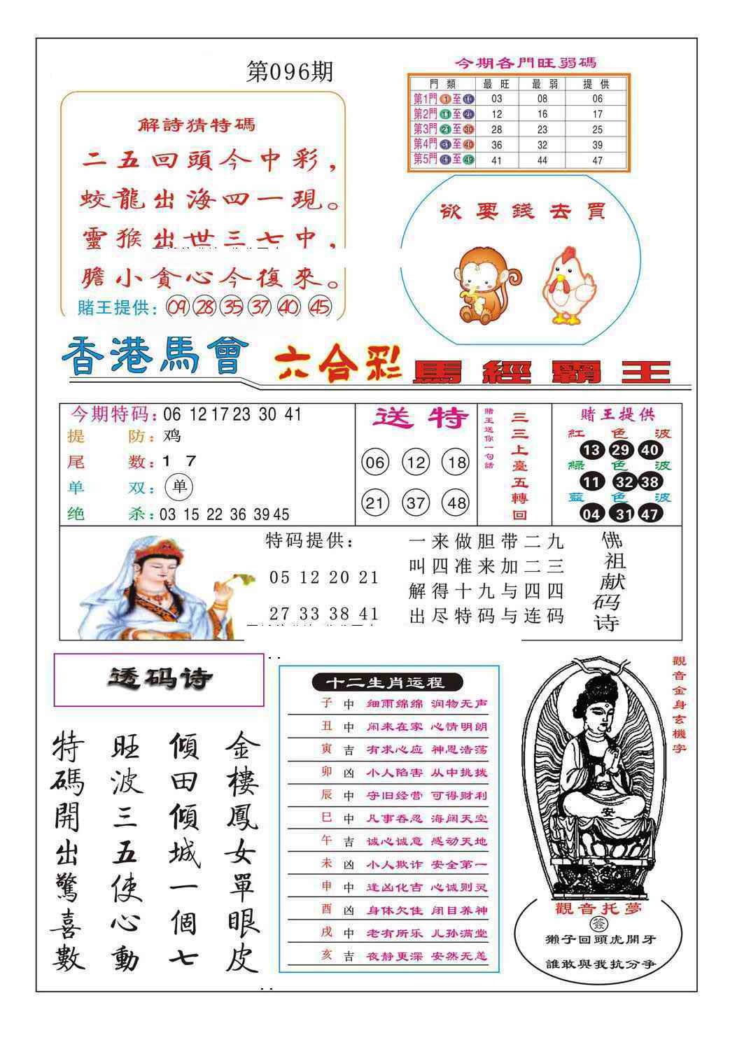 六合彩096期马经霸王