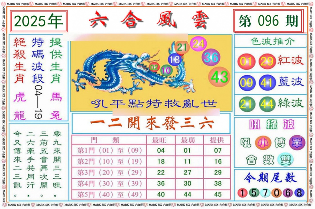 六合彩096期六合风云