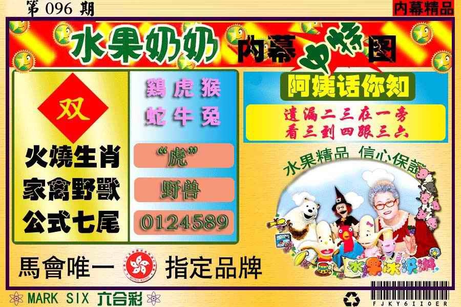 六合彩096期水果报