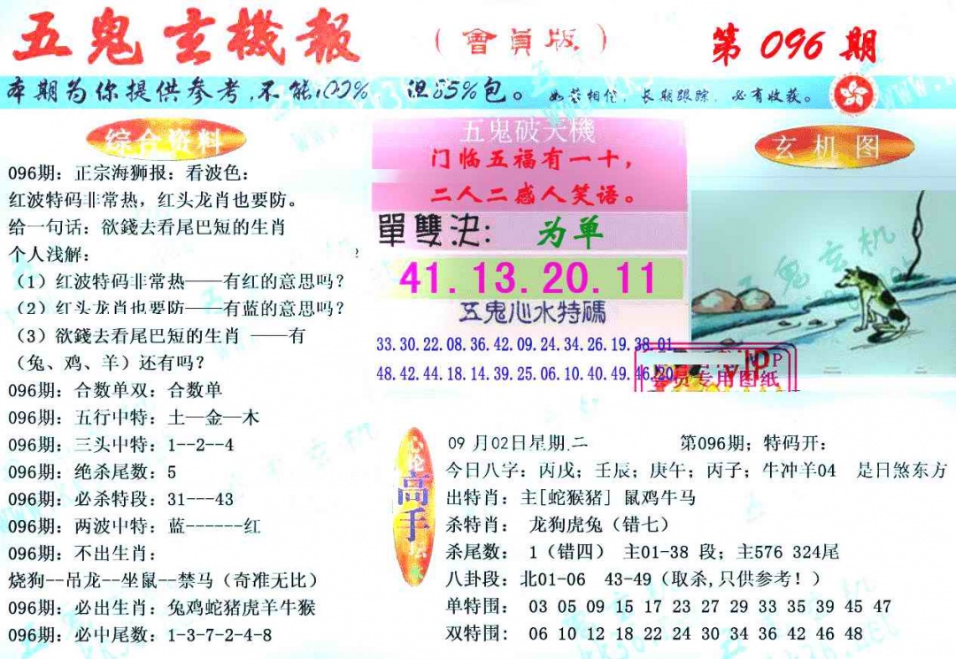 六合彩096期新五鬼玄机