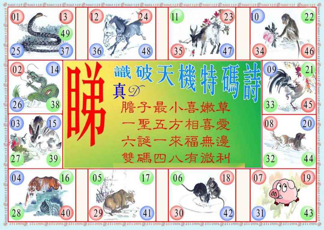 六合彩096期识破天机B版