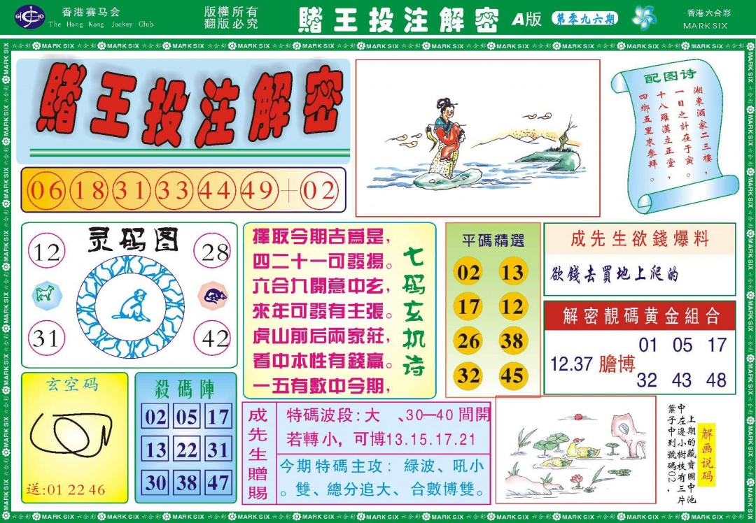 六合彩096期赌王投注解密记录