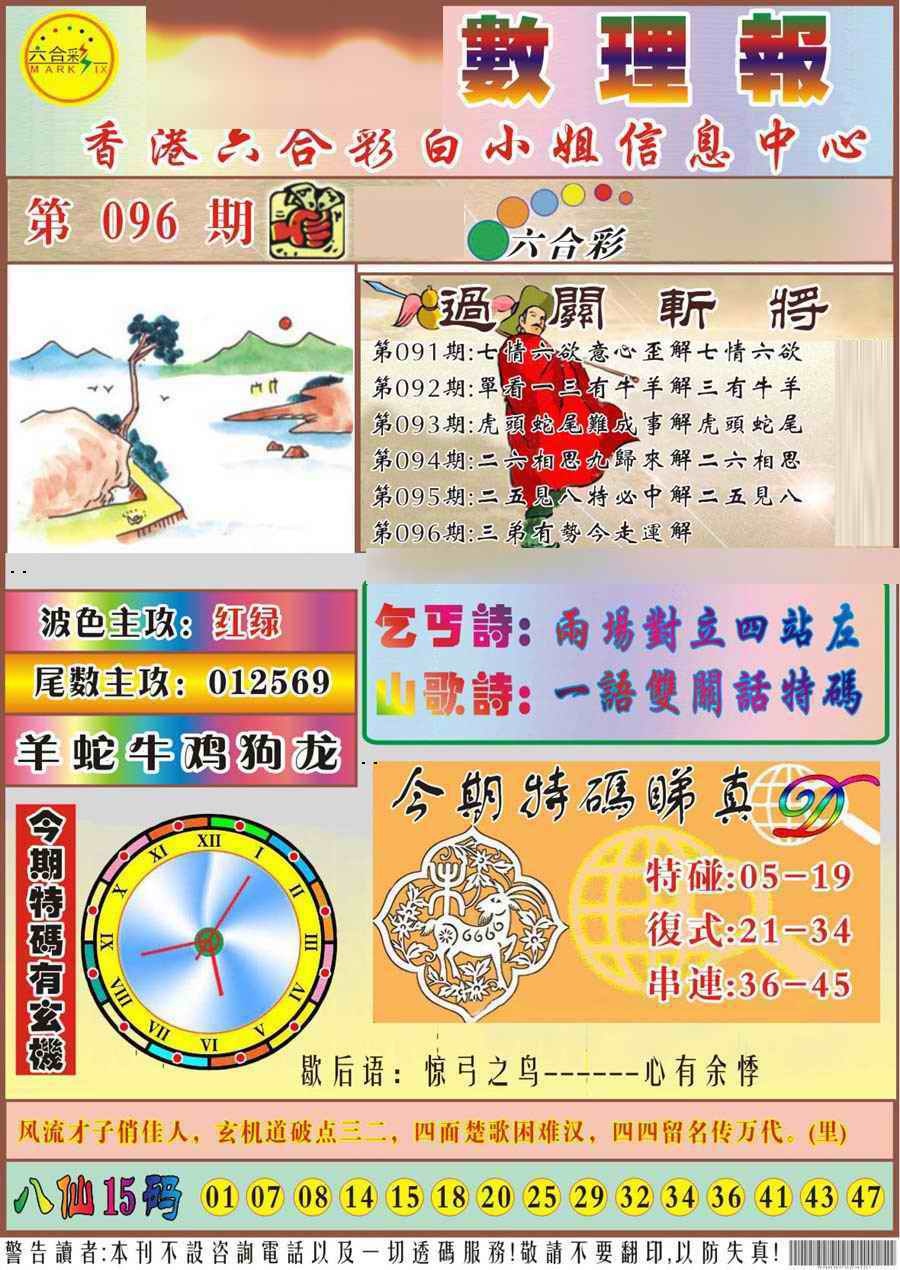 六合彩096期马经数理报