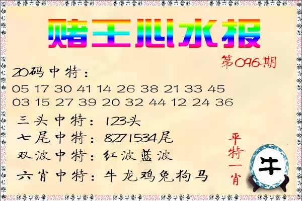 六合彩096期赌王心水报