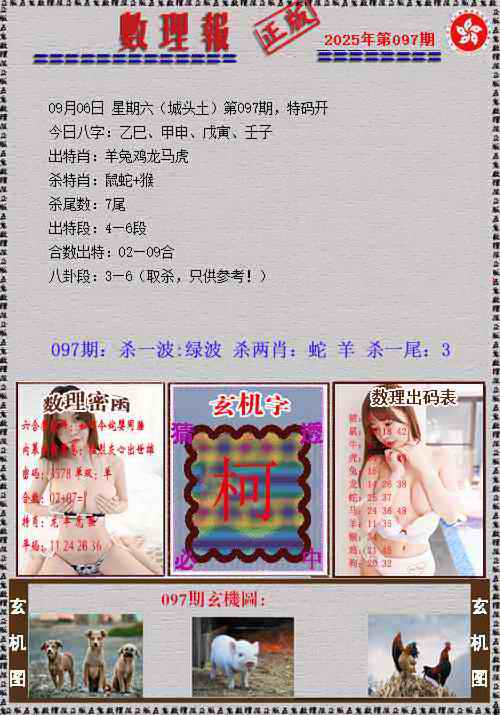 六合彩097期数理报