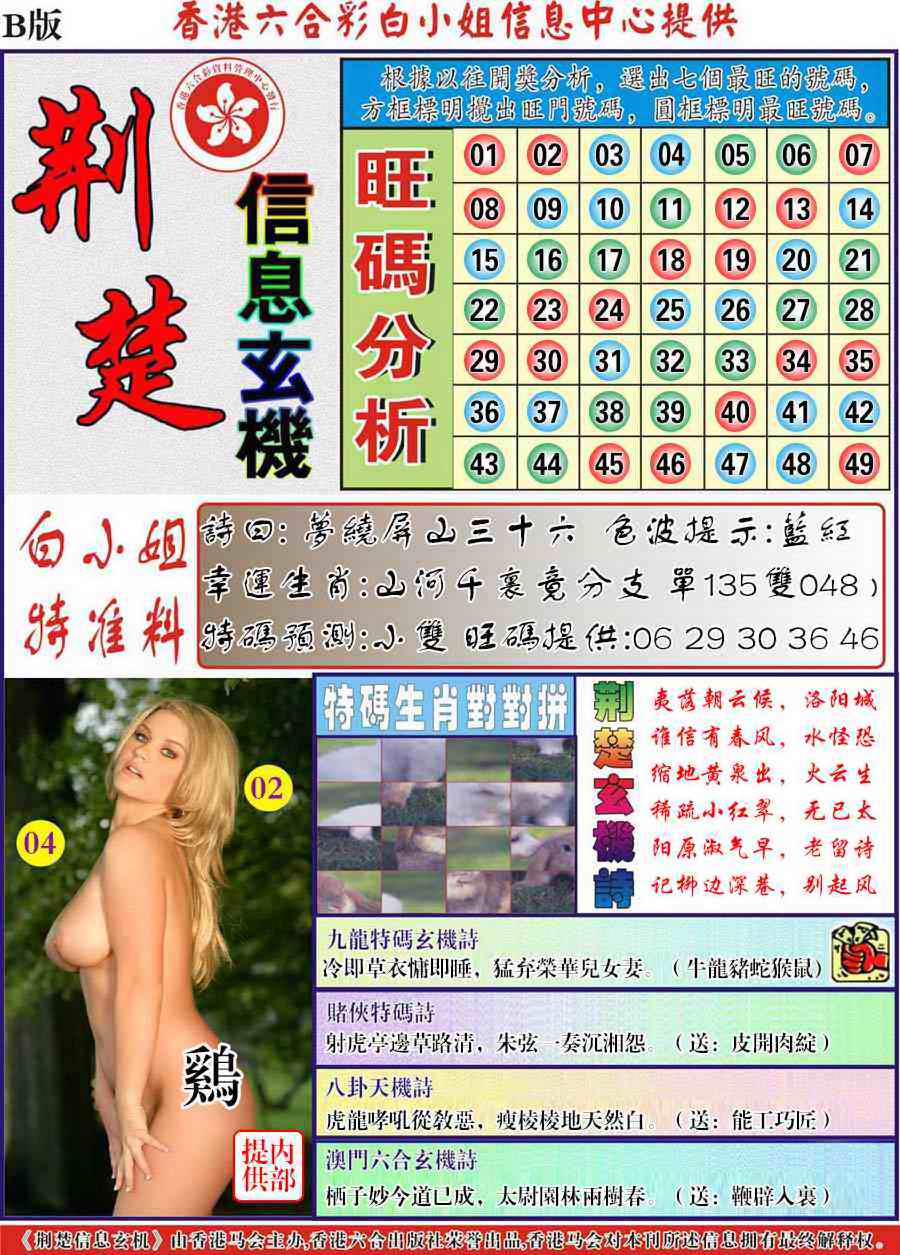 六合彩097期荆楚信息玄机B