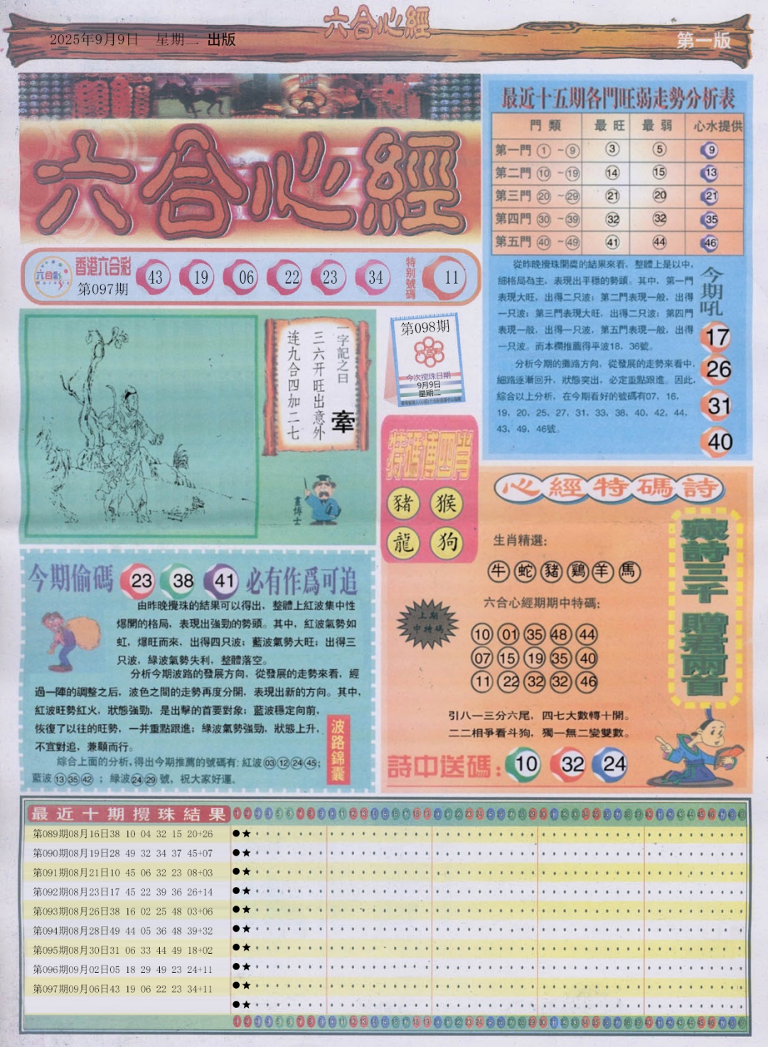 六合彩098期六合心经A