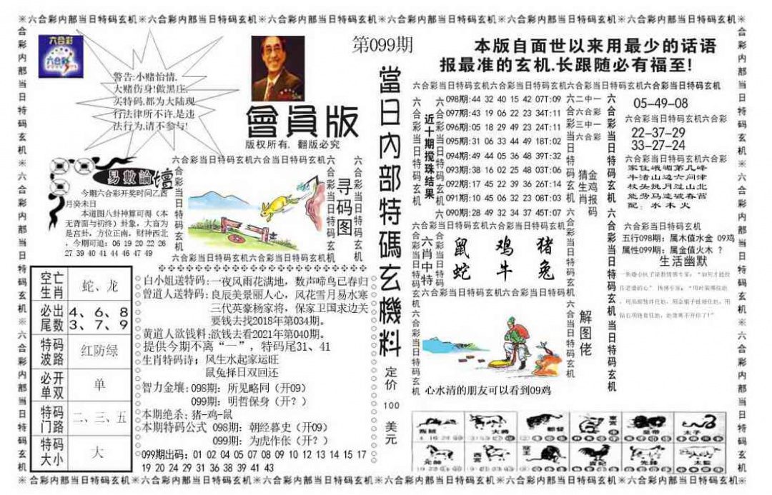 六合彩099期当日特码玄机报