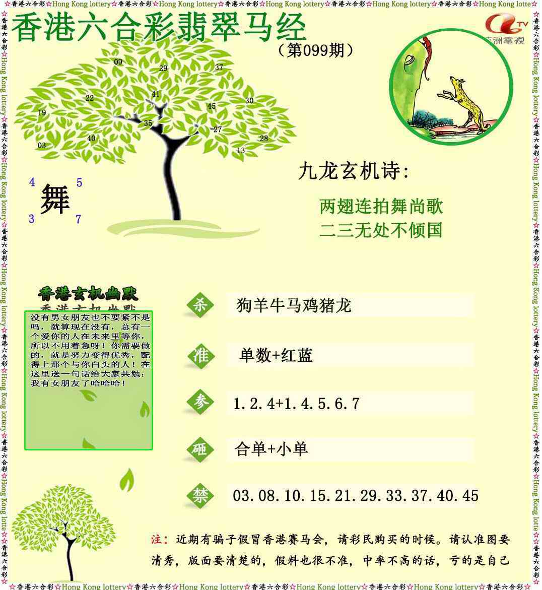 六合彩099期翡翠马经