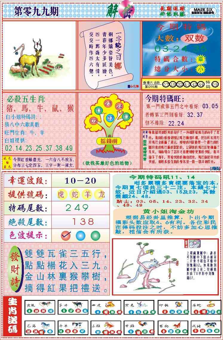 六合彩099期118解密(新图)