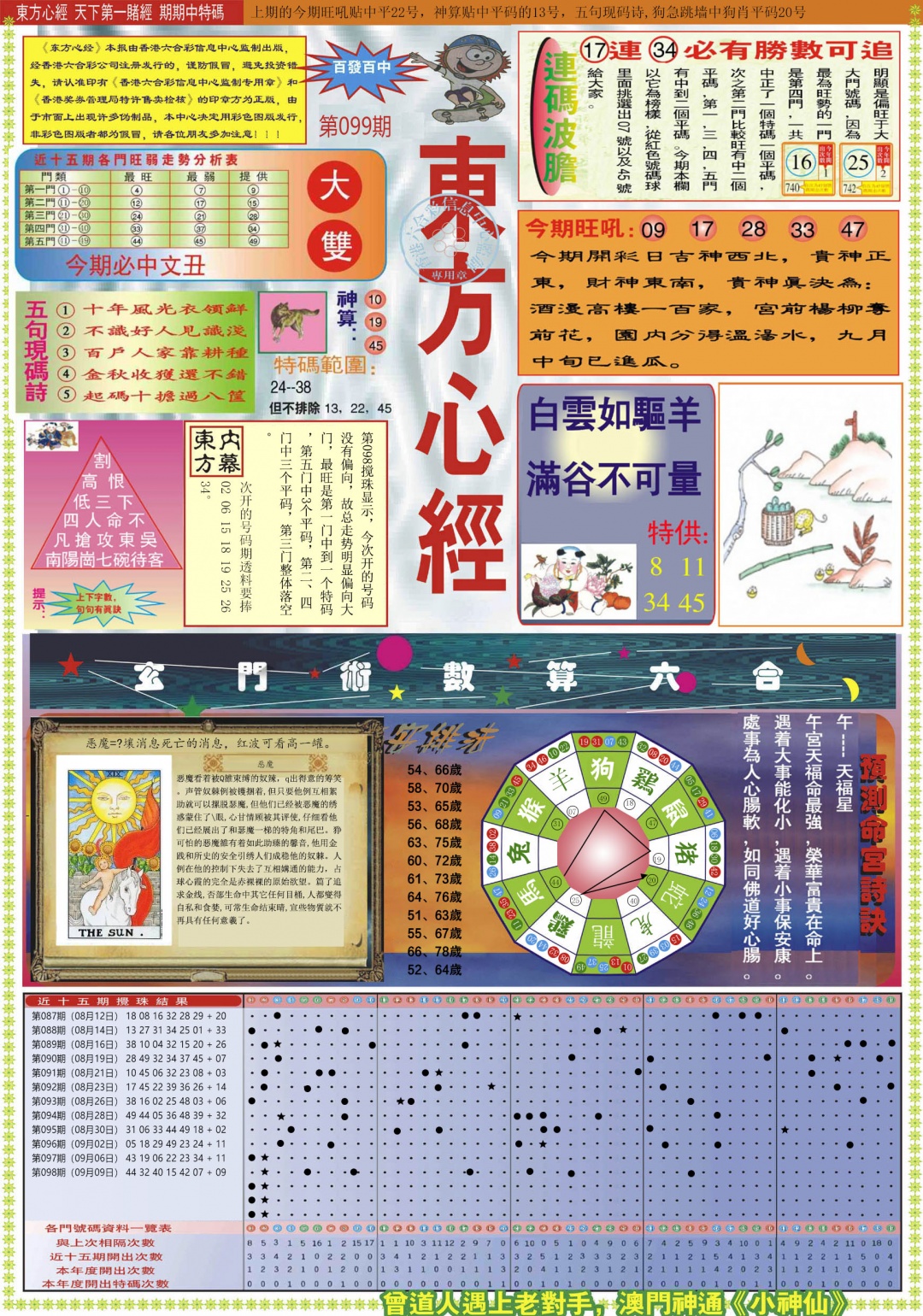 六合彩099期东方心经A