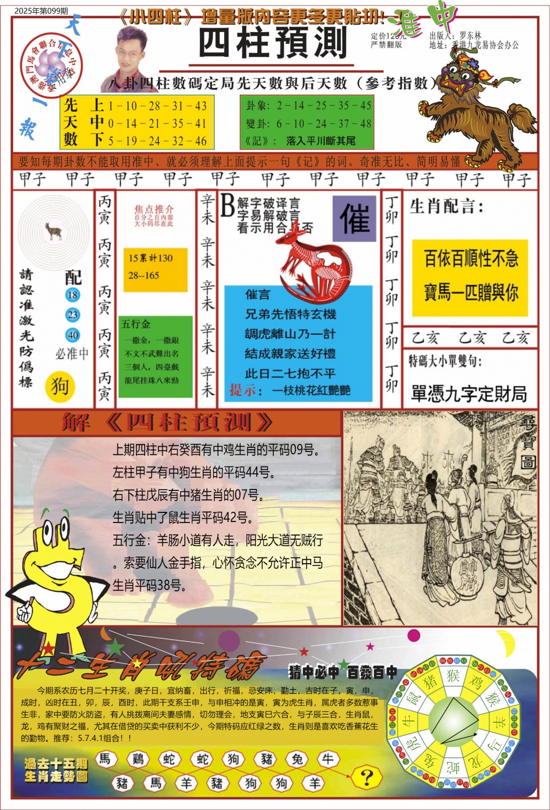 六合彩099期中四柱预测A