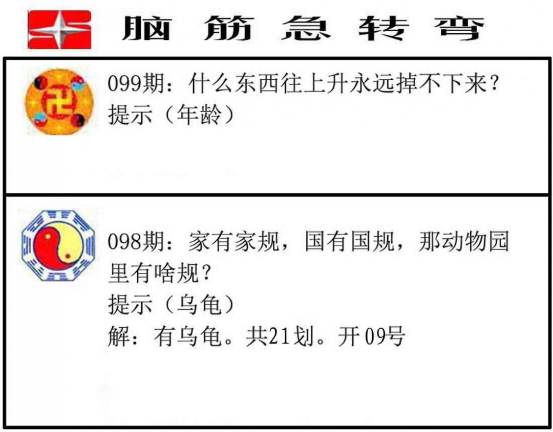 六合彩099期脑筋急转弯
