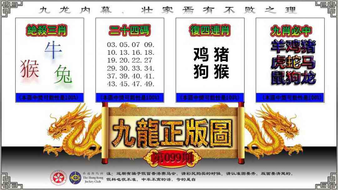 六合彩099期九龙正版图