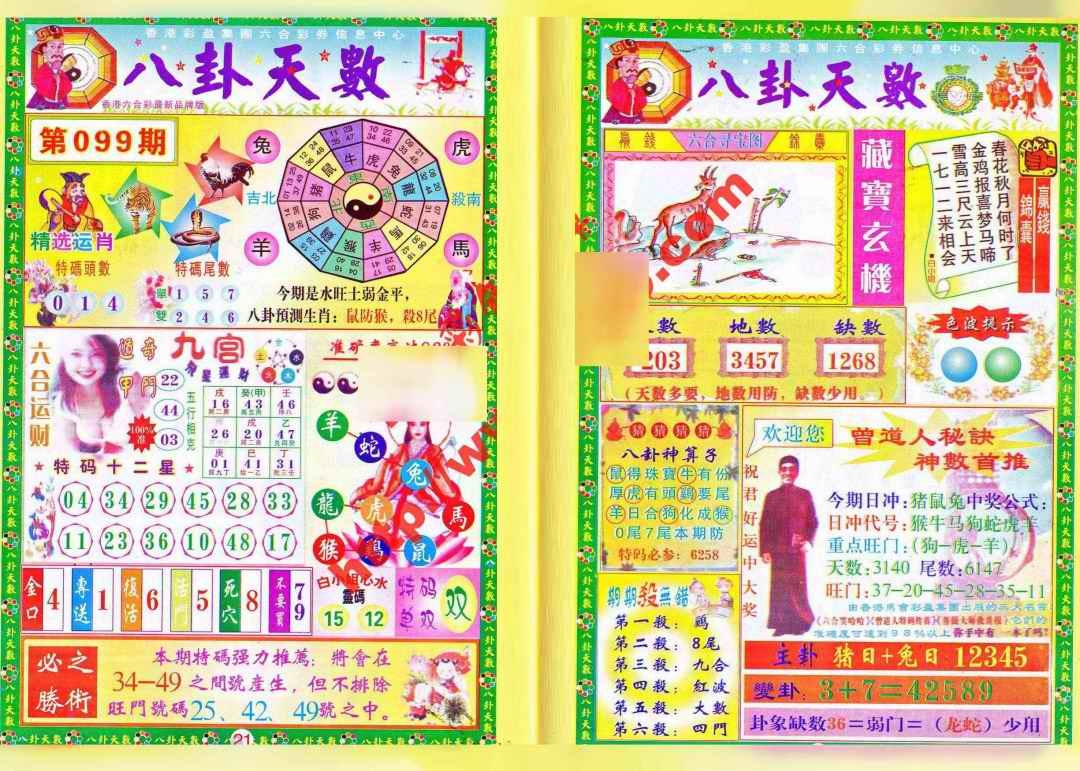 六合彩099期八卦天数